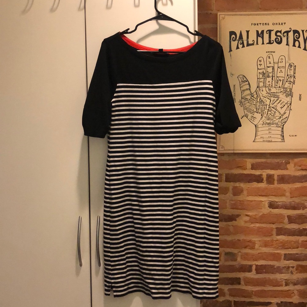 Blue and white stripe dress